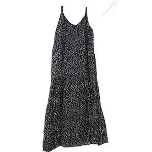 Joie Womens Dress M Limited Edition Black White Floral Midi Tiered Sleeveless